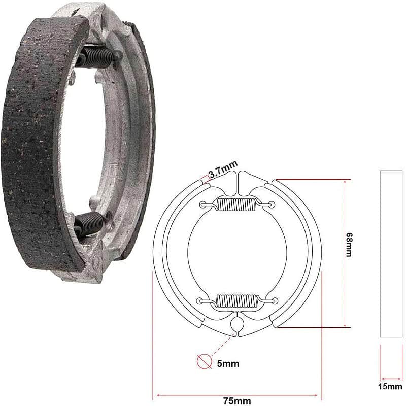 Zavorne celjusti / obloge boben za skiro in trikolesni zložljiv skuter