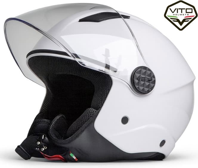 Skuter čelada Vito Uno - bela, odprta Jet čelada