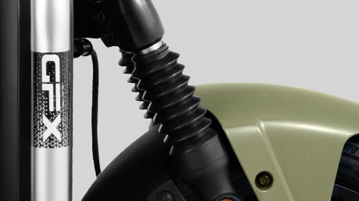 Električni moped GFX - hidravlično vzmetenje spredaj in zadaj